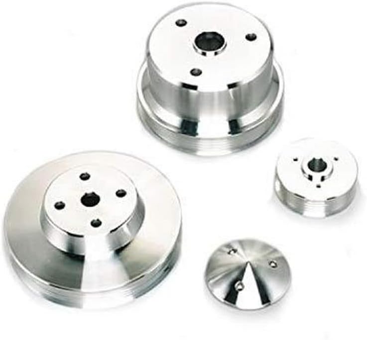 March Performance 6310 Performance Ratio Clear Powder Coated Billet Aluminum Serpentine Conversion Pulleys - Set of 3