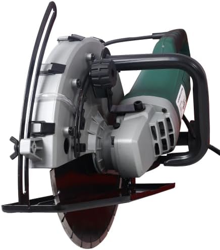 Portable 14" Wet/Dry Electric Corded Circular Concrete Saw/Power Angle Cutter 2600W with Water Line & Guide Roller with Blade ETL Certificate