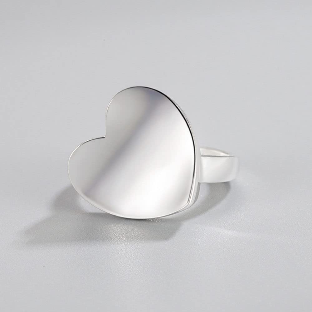 Anello Regolabile,S925 Anello In Argento Sterling A Forma Di Cuore Anelli Regolabili Minimalista Anello Aperto Argento Anello Per Il Pollice Anello Eterno Fascino Di Nozze Gioielli Regali Per Uomini