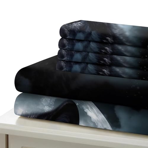 Parure de lit loup double 200x200 en microfibre premium et impression 3D - 7
