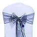 MDS Pack of 100 PCS Organza Chair Sashes Wider Dining Chair Bows Ribbon Tie Back for Wedding Party Birthday Bridal Shower Reception Event Banquet Home Chair Cover Decoration - Silver Gray