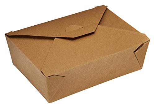 [50 Pack] 66oz Disposable Paper Take Out Food Containers - Kraft to Go Containers - Grease Resistant, Leak Proof,EcoFriendly, Recyclable, Compostable,Meal Prep, Lunch (#3, 7-3/4 x 5-1/2 in)