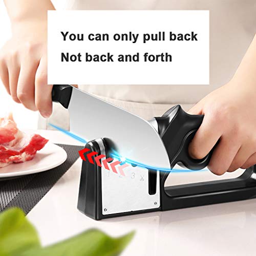 Manuelle Messerschärfer Messerschleifer Profi, 4 Stufen Design Wolframstahl für Grobschärfen und Scheren Schleifen… – Bild 5