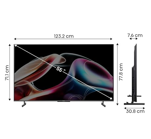 Image of Hisense 139 cm (55 inches) 4K Ultra HD Smart Mini LED QLED TV 55U7K (Black)