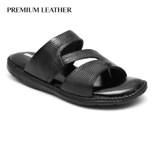Image of Solepatch Men's Synthetic Leather Lightweight Comfortable Indoor Outdoor Daily Use Casual Slipper