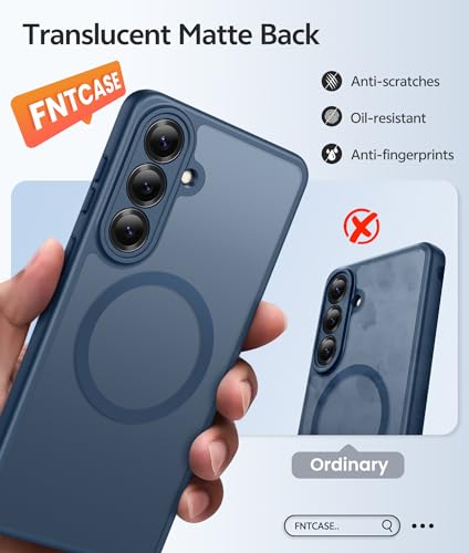 Image of FNTCASE for Samsung Galaxy S26+ Plus Case: [Fit for Magsafe] [Full Camera Protection + Screen Protector] Translucent Matte Military Grade - Shockproof Protective Phone Cover for S26 Plus - Blue