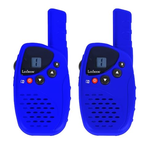 Walkie talkies con pantalla LCD azul y linterna integrada para niños Lexibook