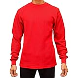 Access Men's Heavyweight Long Sleeve Thermal Crew Neck Top Red XL