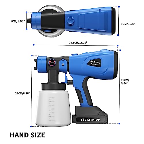 Akku Farbspritzpistole Yiyai 18V mit 1500mAh und 4 Düsen