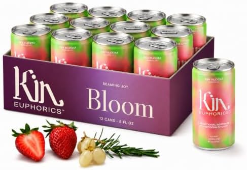Kin Euphorics Bloom Non-Alcoholic Rosé-Inspired Drink, 12 x 8 fl oz