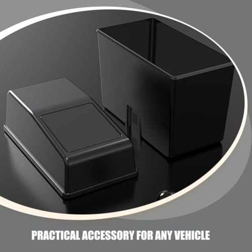 Cubo de basura para coche con tapa de plástico resistente negro 3