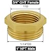 Aazon.co: Joywayus Brass Reducing Hex Bushing 1/2" NPT Ale To 1/4