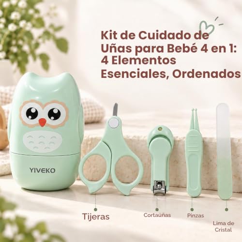 Miniatura 6 de Yiveko Kit De Uñas Para Bebé, Juego De Cuidado De Uñas 4 En 1 Con Bonito Estuche, Cortaúñas Para Bebé, Tijeras, Lima De Uñas Y Pinzas, Kit De Manicura Para Bebé Y Kit De Pedicura Para Recién Nacidos