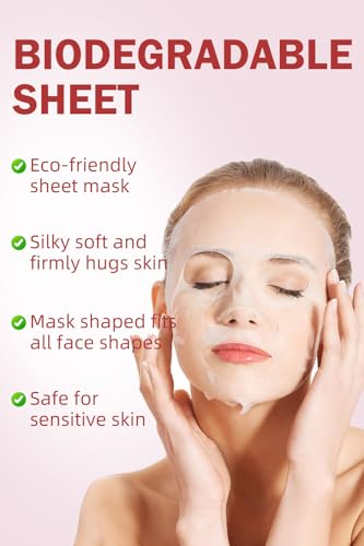 IREV Face Masks Skincare, Spa Sheet Mask, Facial Masks for Women Skin Care, Beauty Rose Sheet Masks, Bulk Face Mask Skin Care, Beauty Masks Gifts, Hydrating Face Masks, Facial Masks 10 Sheets - Thumbnail 5