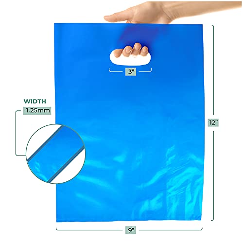image for Plamar USA Blue Merchandise Plastic Shopping Bags - 100 Pack 9