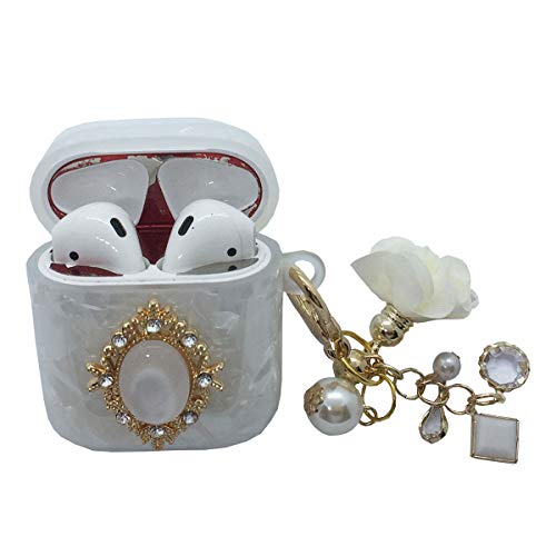 Case for Airpods 1 2 Bling Jewelry Flower Airpod TPU Hard Case Cover Skin Scratch Proof