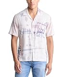 Buffalo David Bitton Men's Short Sleeve Cloud Drape Soft Weave Button Down, Moonbeam, Small