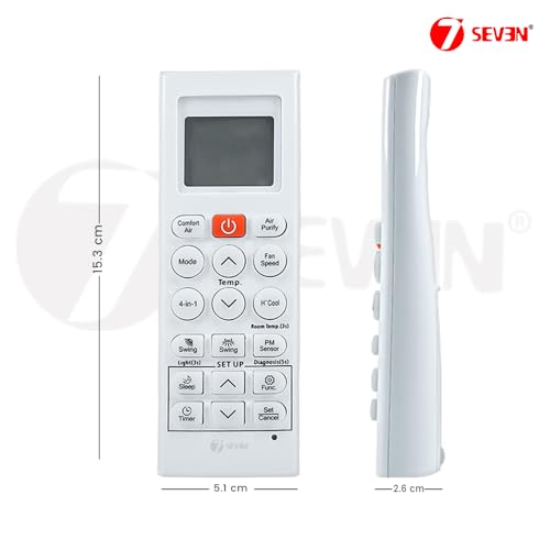 Image of 7SEVEN Compatible with LG AC Remote Control Model 36Q Suitable for 1 1.5 2 Ton Split and Window Air Conditioner - Match Each Key by Key Exactly with existing AC Remote Function
