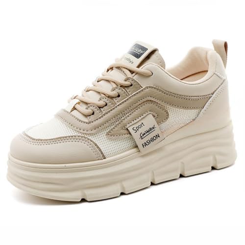 Sneakers for Women Sole Y2K Flat Platform Chunky Style Casual - Tennis & Racquet Sport Non Slip Kawaii Retro Preppy Girls Cute Walking Shoes with Breathable Mesh Lightweight Running Standing All Day