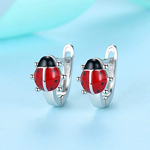 Boucles d'oreilles coccinelle rouge cadeau femme original, bijoux insectes mignons de soirée