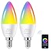 Produktbild Vicloon E14 Wi-Fi LED-Lampe, 2 Stück 5W E14 C37 LED Smart Lampe, E14 Kerze Glühbirne, RGB Dimmbar 2700-6500K, 2,4GHz, Kompatibel mit Alexa Echo Google Home, E14 WiFi Birne mit APP- und Sprachsteuerung
