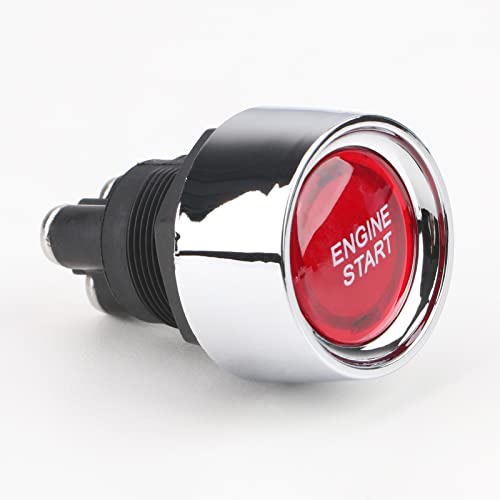 Start Switch Dc 12V 50A Car Push To Start Light Button Push Starter Ignition Switches For Racing Car On-Off Momentary Switch Reenkey (Red) #TOP1