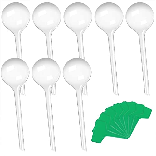 Haishell Lot de 8 boules d'arrosage automatique en PVC avec 8 étiquettes pour plantes d'intérieur et d'extérieur