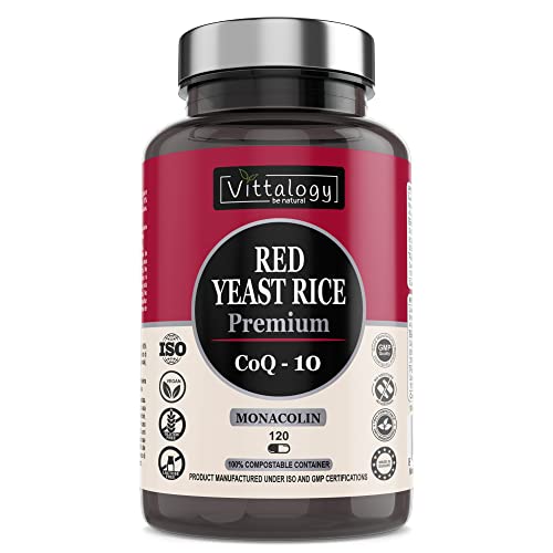 Vittalogy Levadura de Arroz Rojo con Coenzima Q10, 120 Cápsulas