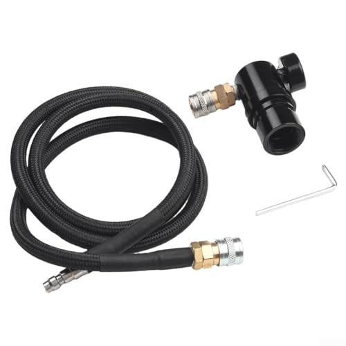 Paint Ball Regulator, Paint Ball HPA MR GEN2 Regulator W Foster Coupler & Remote Hose,Adjustable Output Pressure From 40Psi To 200Psi (2# Regulator with black hose)
