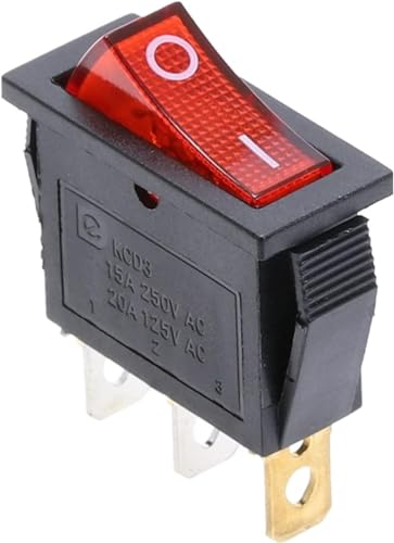 Interrupteur KCD3 220V ON/Off à bascule unipolaire 20A 125VAC voyant LED rouge