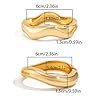 Salircon Gold Bangle Bracelets for Women Gold Wide Chunky Cuff Bracelets Trendy Hinged Cuff Open Wide Chunky Bracelet Irregular Minimalist Jewelry #3