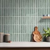 Piastrelle Adesive Cucina Bagno 3D, Verde Vintage, Mattonelle Adesive Bagno, 10 Pezzi Mura...