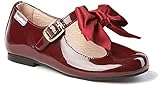Tipo de producto: ZAPATOS Merceditas Charol con Lazo para Niñas Todo Piel mod.516. Calzado infantil Made in Spain, Garantia de Calidad. (28, Rojo Burdeos)