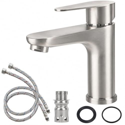 Minnhua Rubinetto Bagno Lavabo in Acciaio Inossidabile 304 Spazzolato