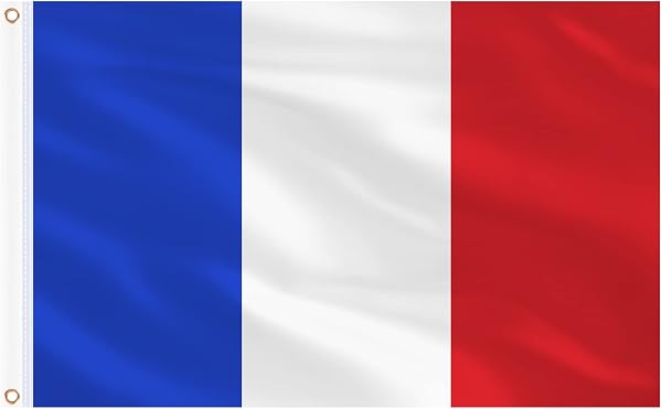 AhfuLife Grande Drapeau Francais 90x150cm, 1Pcs Drapeau France Double Face avec 2 œillets en Laiton en Polyester pour Célébration Eurovison 2026 Tournoi Rugby Fête Nationale Coupe du Monde - 1