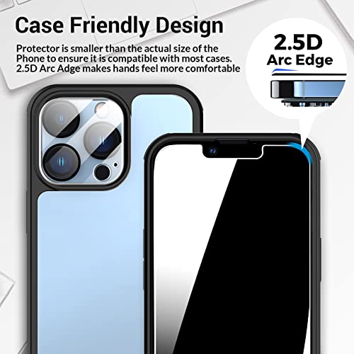 Panzerglas für iPhone 13 Pro mit Sichtschutz und Kamera Schutz