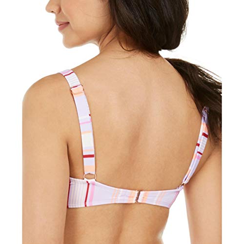 Hula Honey Top de biquíni juvenil Esplanade estampado com fio em V, Multi, S