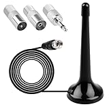 FM DAB Radio Antenne mit Magnetfuß 3 Reis Verlängerungskabel, Dab Antenne, Zimmerantenne 75 Ohm, FM UKW Radio Antenne für AV-Empfänger Stereo-Verstärker Heimkino-System Heimkino-System HiFi-Receiver