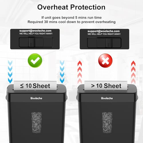 Image of Paper Shredder for Home,10-Sheet Cross Cut with 13L Basket, P-4 Security Level,3-Mode Design - Shreds CD and Credit Card,Shredders for Home Use