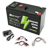 SSCYHT Batteria al litio 12V 12Ah 15Ah Batteria LiFePO4 10Ah Batterie rimovibili 12V Batterie agli ioni di litio per pannelli solari per motori inferiori a 180W con porta USB,12v15ah