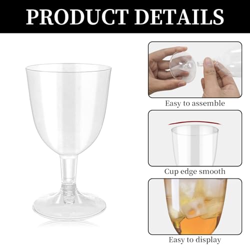 Verres à vin de fête sans risque de casse | 50 gobelets en plastique 150 ml