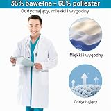 AIUNBEST Bawełniany płaszcz laboratoryjny, medyczny płaszcz laboratoryjny damski i męski kostium lekarza biały fartuch laboratoryjny mundur dla dzieci magazyn płaszcz laboratoryjny odzież robocza 3