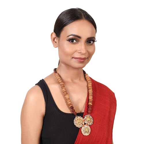 Image of AAKRITI ART CREATIONS Handcrafted Tribal Dhokra Necklace Collection | Royal, Pharaoh & Butterfly-Inspired Artisan Brass Statement Jewelry | Ethnic, Elegant & Artistic Necklaces for Women