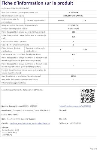 Goodyear EfficientGrip Cargo-2 furgoneta 235/50R19C neumático que evita pinchazos por bordillos 4