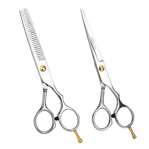 Professional Hair Scissors Kits Barber/Salon Stainless Steel Hair Cutting Shears Set Thinning/Texturizing Scissors 6.5 inch Hairdressing Stylist Shears with Case For Home Men Women Kids