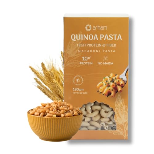 Arham Organic Quinoa Millet Pasta 180g |Healthy No Maida Pasta | Non-GMO, No Preservatives, Chemical-Free | High Fiber & Protein | Easy & Quick to Cook