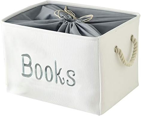 Book Basket for Kids Room, Book Storage Basket Book Organizer for...