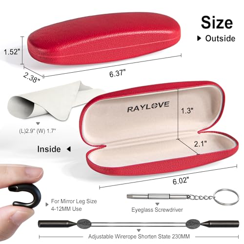 Image of RayLove Unisex Hard Shell Eyeglasses Cases, Protective Case For Glasses