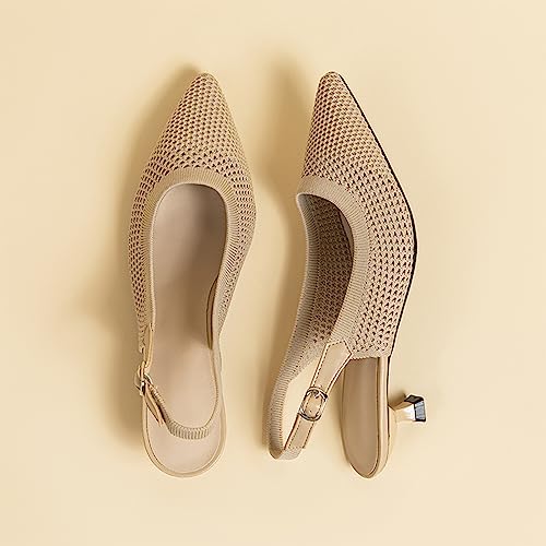 Image of youngshow Women's Slingback Kitten Heels for Work