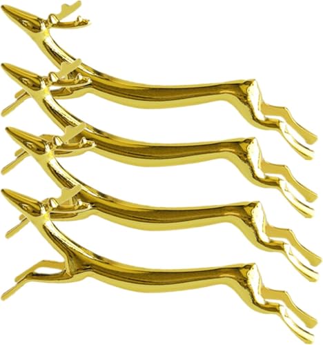 Lot de 4 bancs à couteaux, porte-baguettes, en acier inoxydable, en forme de cerf, porte-couverts en forme de chien, porte-couverts pour couteaux, fourchettes, cuillères, espace de rangement pour